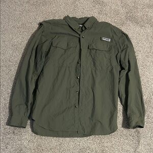 Men’s Columbia PFG Fishing Vented Long Sleeve Button Down Shirt Size Medium